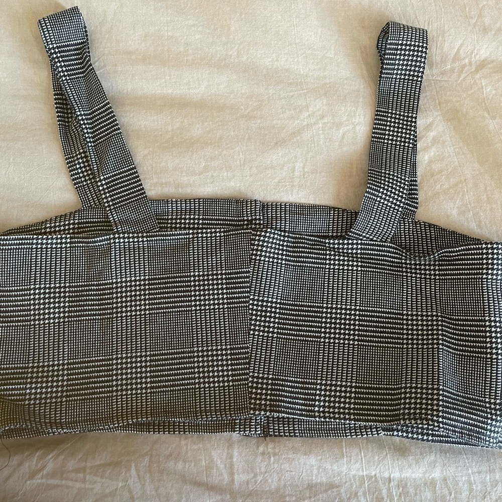 Reformation Checkered Cropped Button Front Tank - image 5